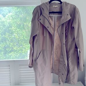 Eileen Fisher light tan rain coat wind breaker